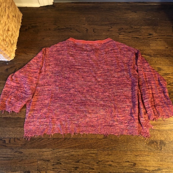 Free People Pink Cropped Sweater, M - Picture 2 of 6